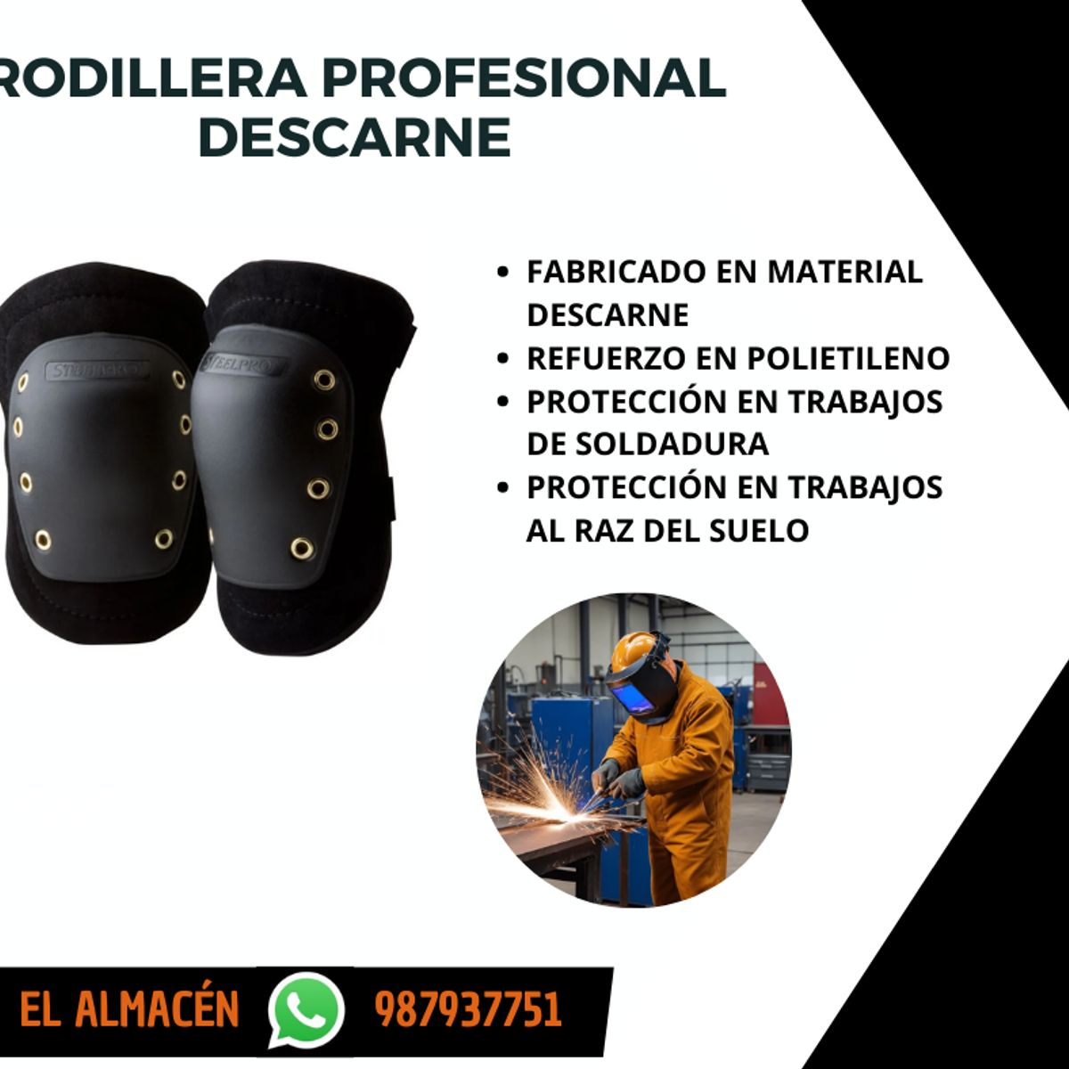STEEL PRO - RODILLERA PARA SOLDADOR STEELPRO