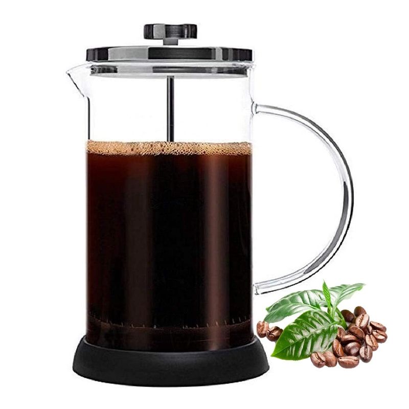 GENERICO - Cafetera Prensa Francesa Piston  Tapa Acero 1 Lt  Base de Silicona