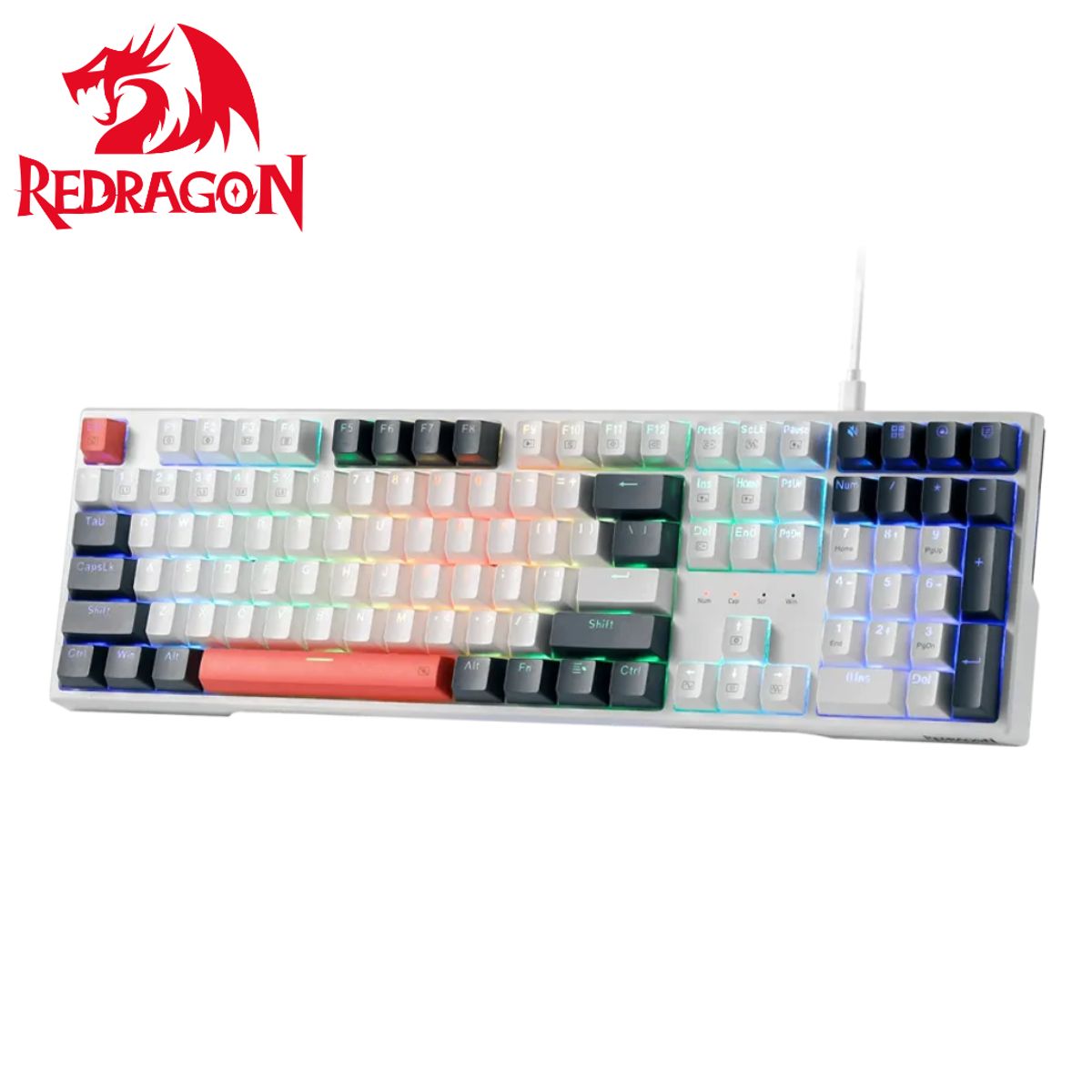 REDRAGON - Teclado Redragon TRUNDLE K668WBO-RGB English