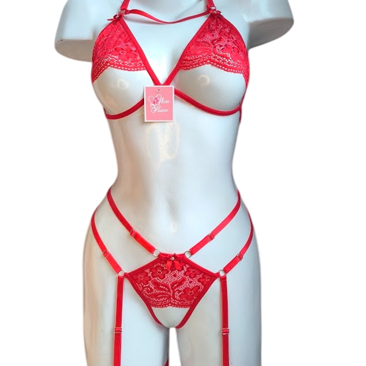 GENERICO - LENCERIA SEXY SIEMPRE LISTA CON PORTALIGAS Y LIGUEROS DE ENCAJE