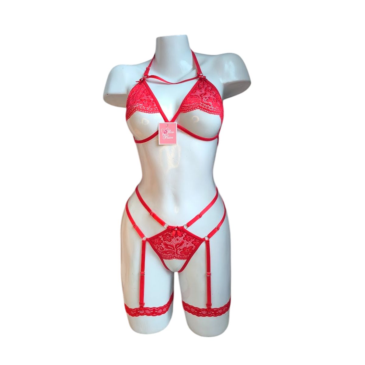 GENERICO - LENCERIA SEXY SIEMPRE LISTA CON PORTALIGAS Y LIGUEROS DE ENCAJE