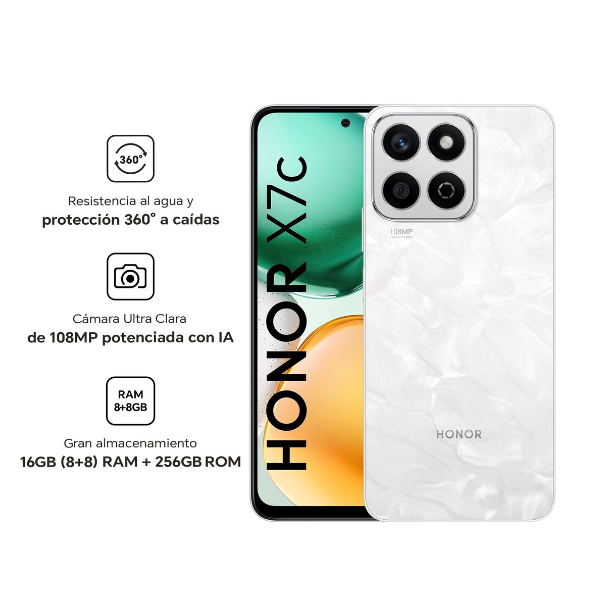 HONOR - HONOR X7c 8GB+256GB - Moonlight White