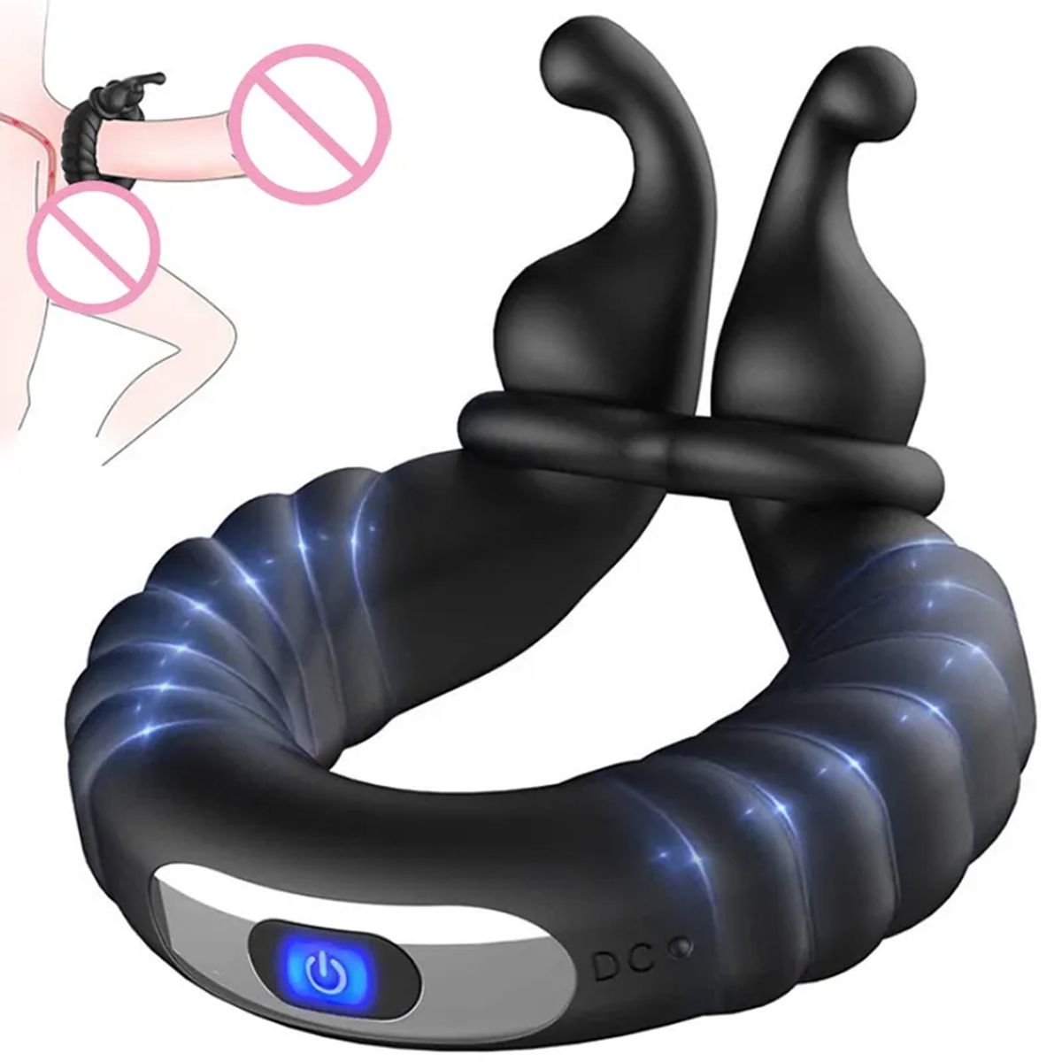GENERICO - Anillo Vibrador para Estimulación en Color Negro