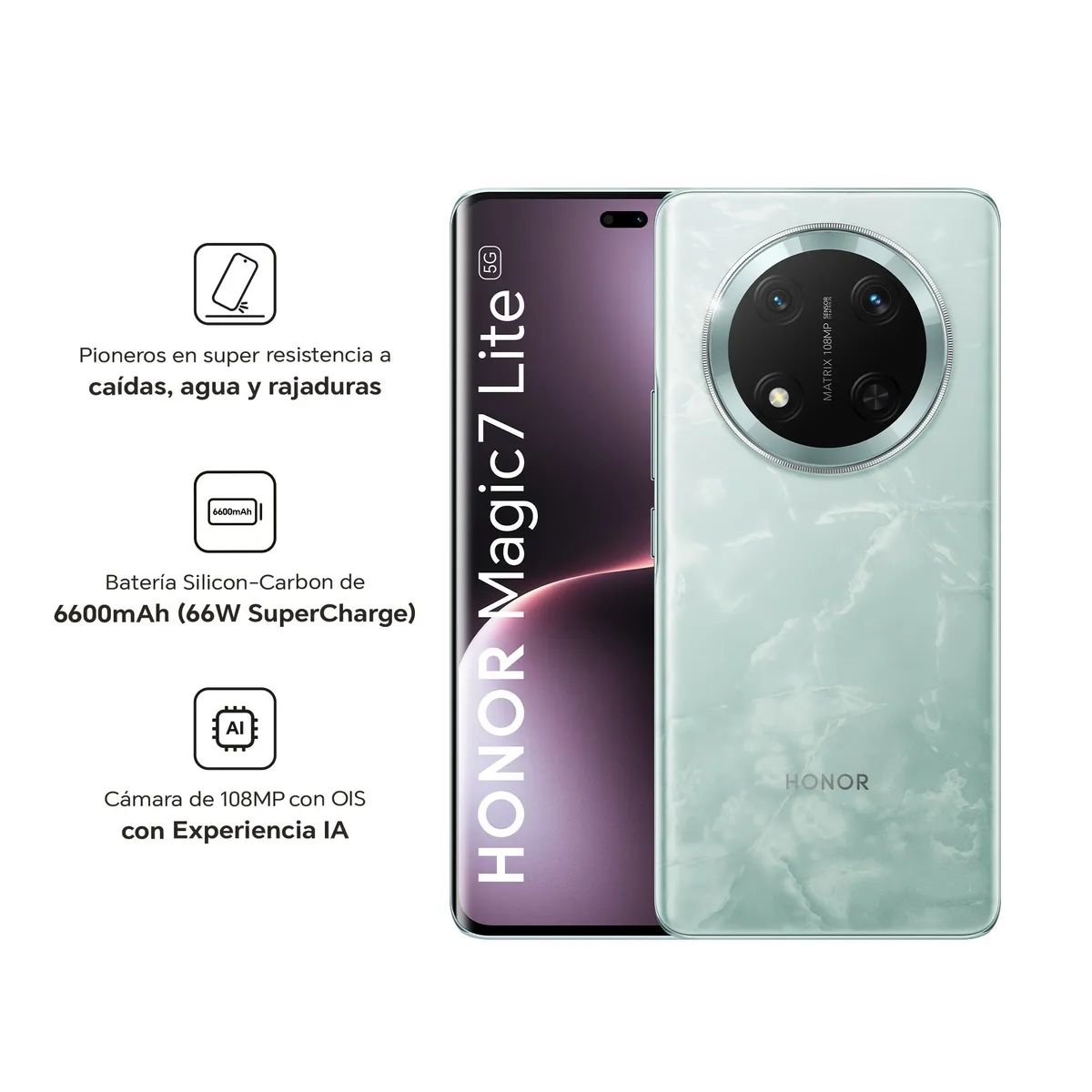 HONOR - HONOR Magic 7 Lite 5G 8GB+512GB (BRP-NX3) - Jade Cyan