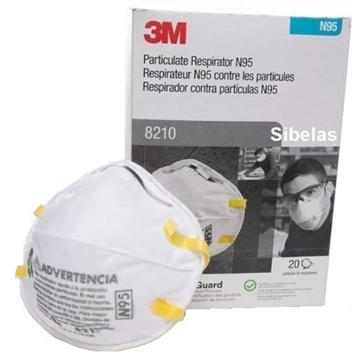 3M - Respirador 3M N95 Caja 20 unidades Mascarilla 8210
