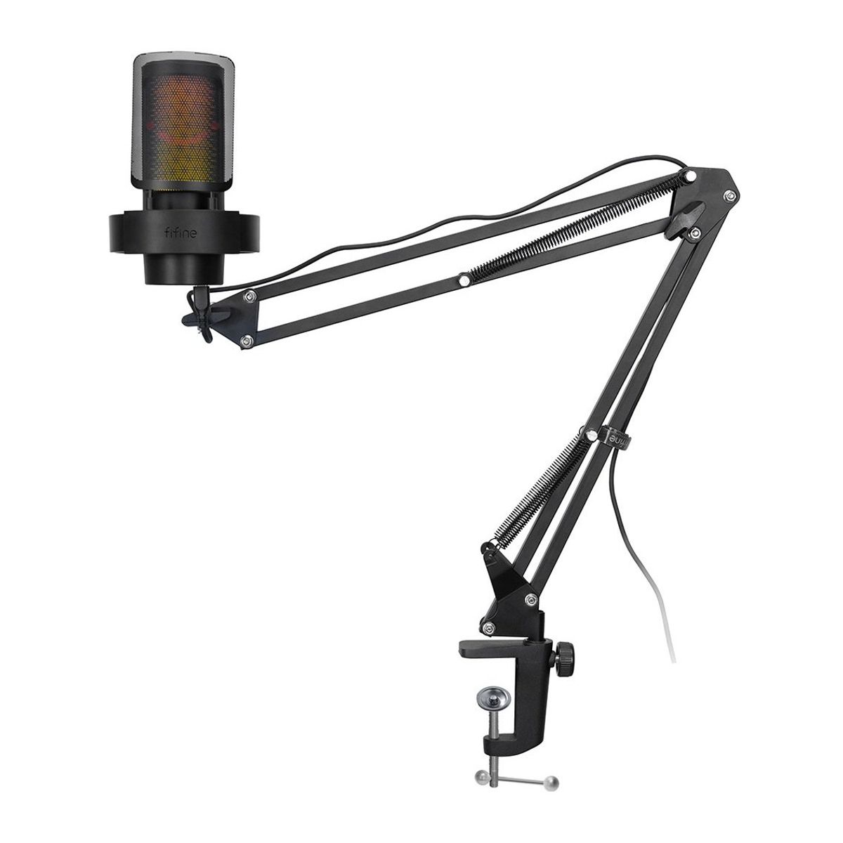 FIFINE - Fifine - Micrófono Ampligame A8T RGB USB Incluye Brazo - Black