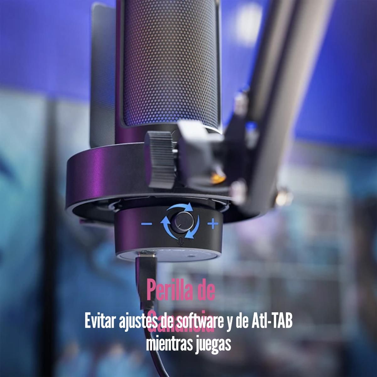 FIFINE - Fifine - Micrófono Ampligame A8T RGB USB Incluye Brazo - Black