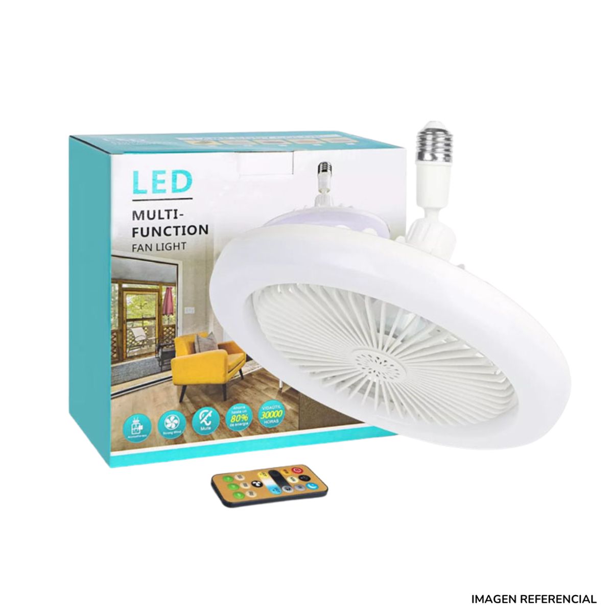 INSPIRA MARKET - Ventilador de techo con luz  Circular Blanco