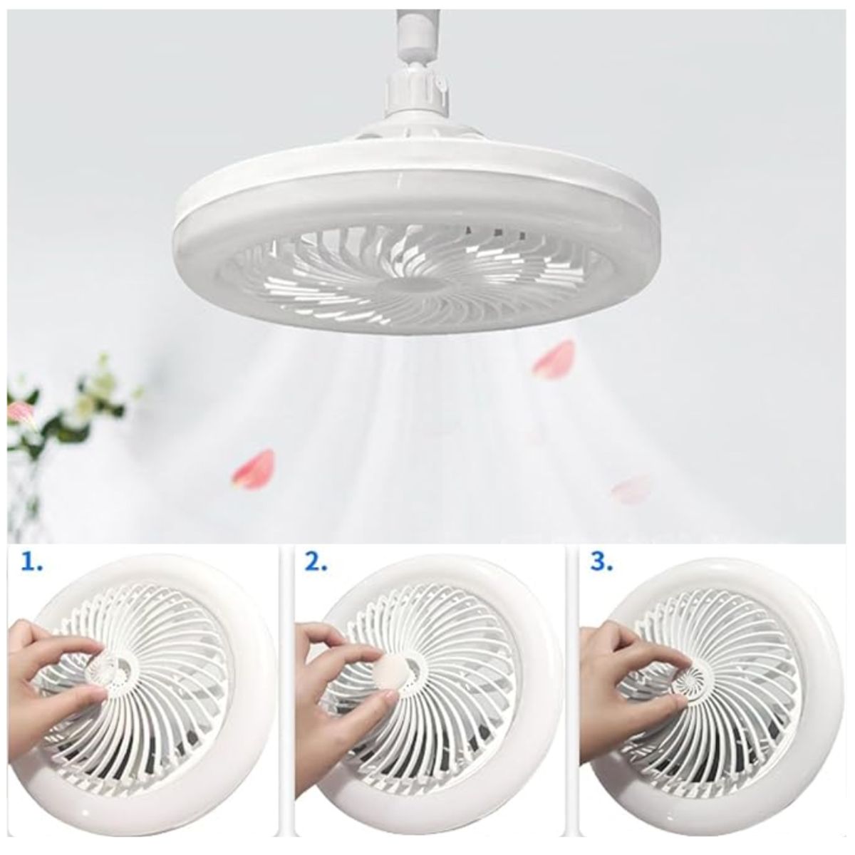 INSPIRA MARKET - Ventilador de techo con luz  Circular Blanco