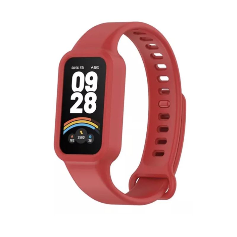 GENERICO - Corres Silicona para  Xiaomi Smart Band 9 Active  - Rojo