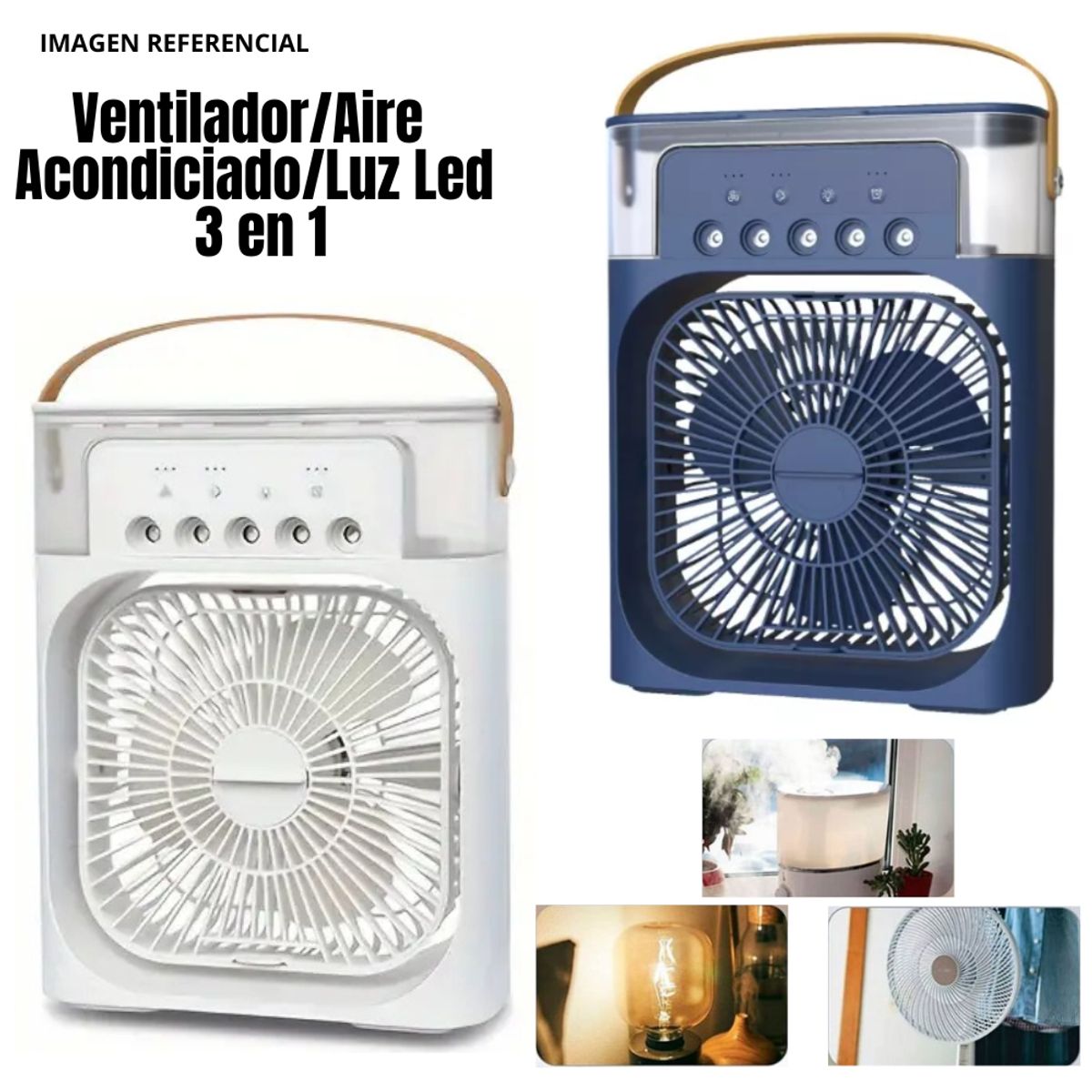GENERICO - Ventilador Portátil Humidificador Aire Acondicionado 3 en 1