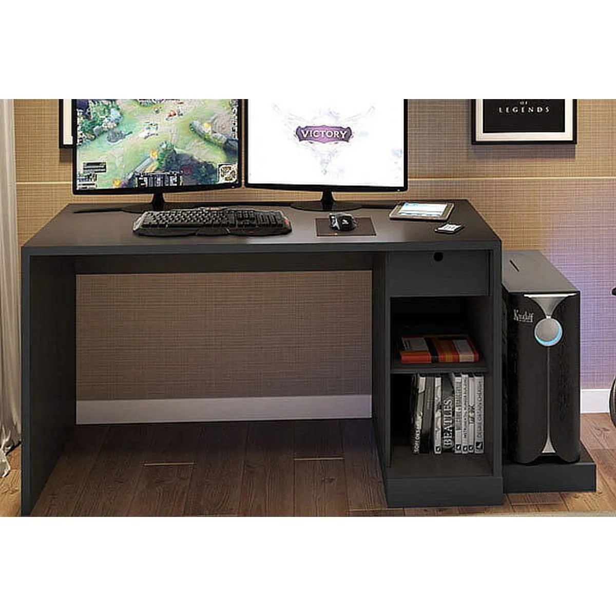 NACION MUEBLES - ESCRITORIO KING COLOR NEGRO NM