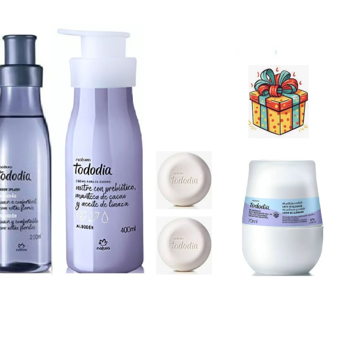 NATURA - Tododia algodon colonia+ crema+ jabones+ desodorante+ regalo