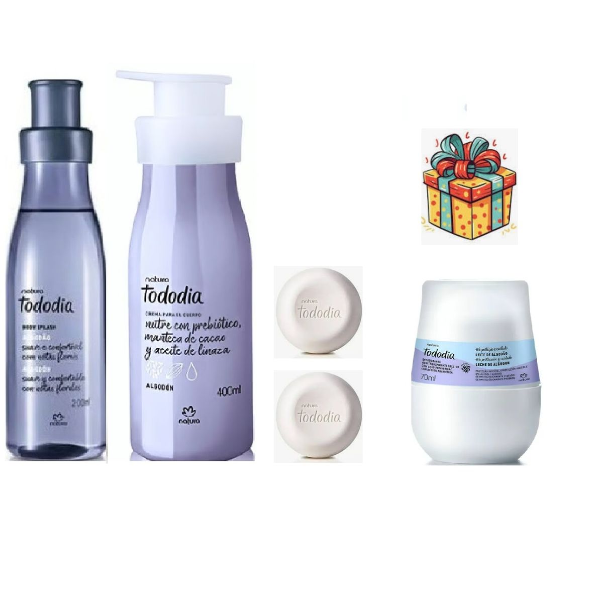 NATURA - Tododia algodon colonia+ crema+ jabones+ desodorante+ regalo