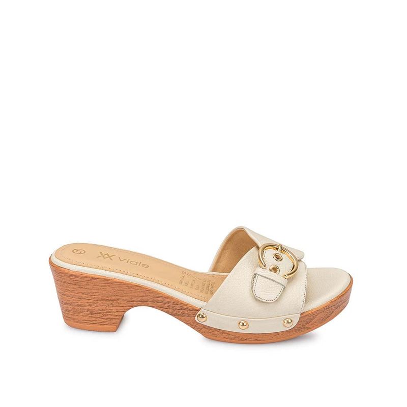 ADV - Sandalia Sueco Casual SOFI-2530 Hueso Viale Cuero