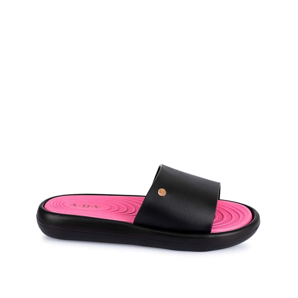 ADV - Sandalia Slide Casual ABY-2525 NegroFucsia ADV