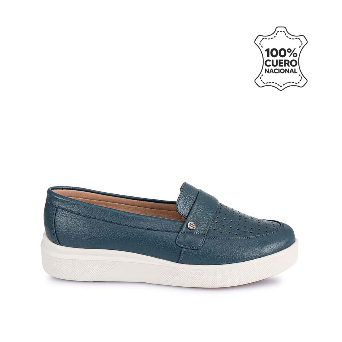 VIALE - Zapato Mocasín Casual SHAM-2502 Acero Viale Cuero