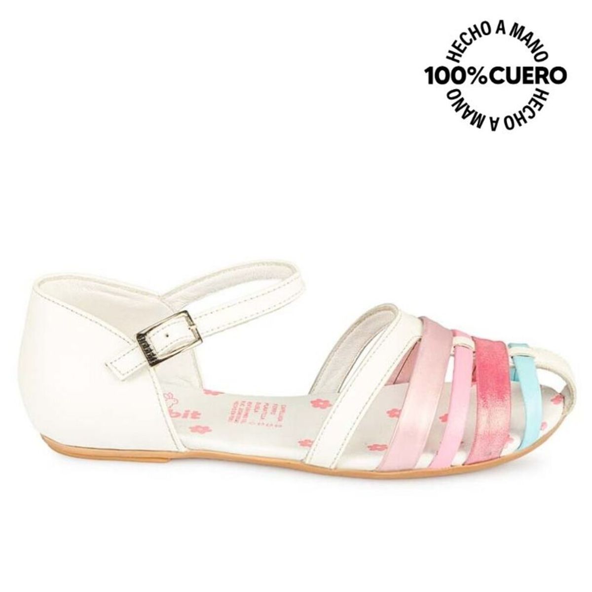 ADV - Sandalia Dorsay Casual MIA-2526 BlancoRosa Rabbit Cuero