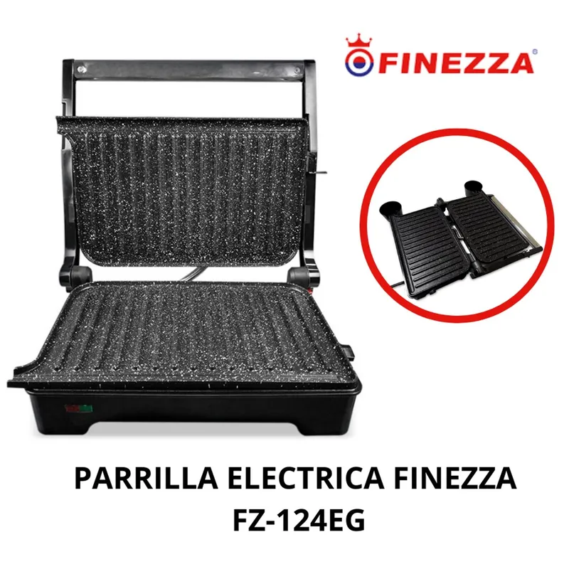 FINEZZA - Parrilla Eléctrica Finezza FZ-124EG Antiadherente de 1200 Watts