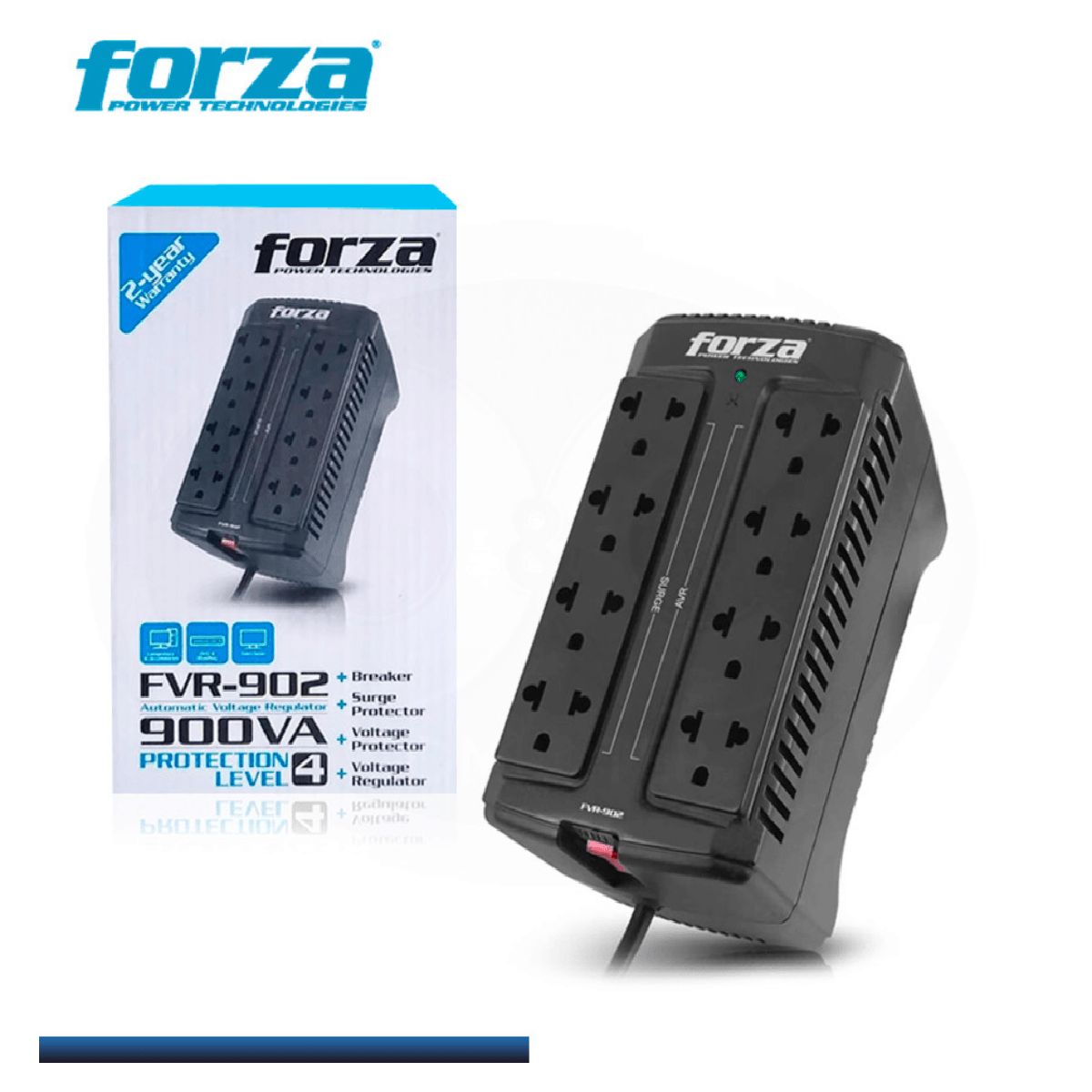 FORZA - Estabilizador Forza FVR-902 8 tomas 900VA/450W 220V