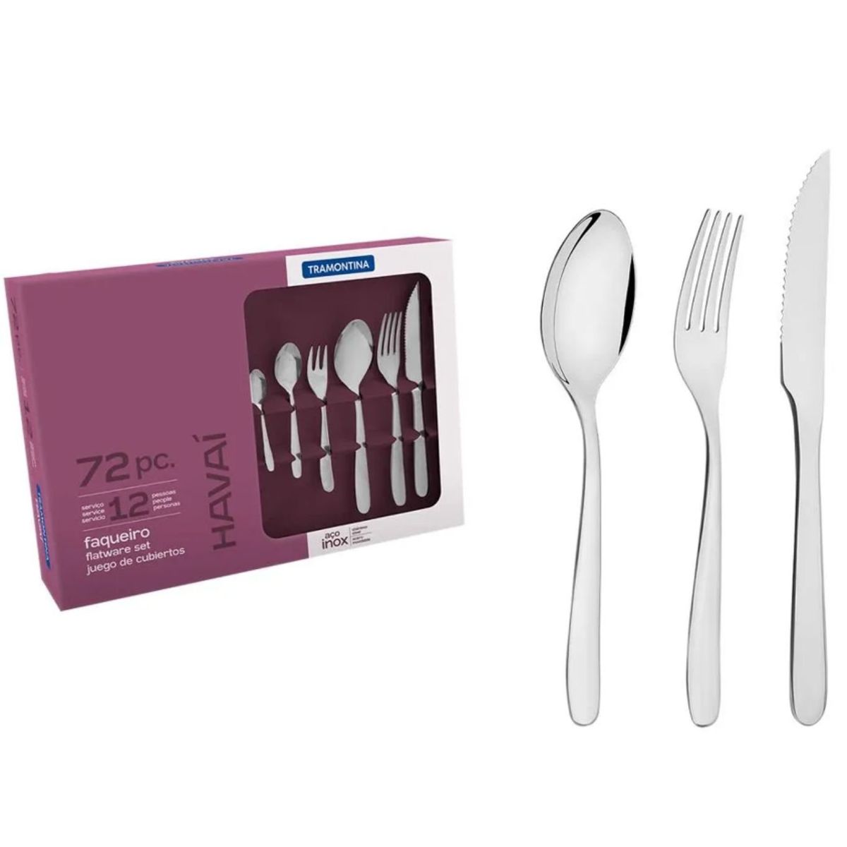 TRAMONTINA - Juego De Cubiertos 72Pzas Havai TRAMONTINA