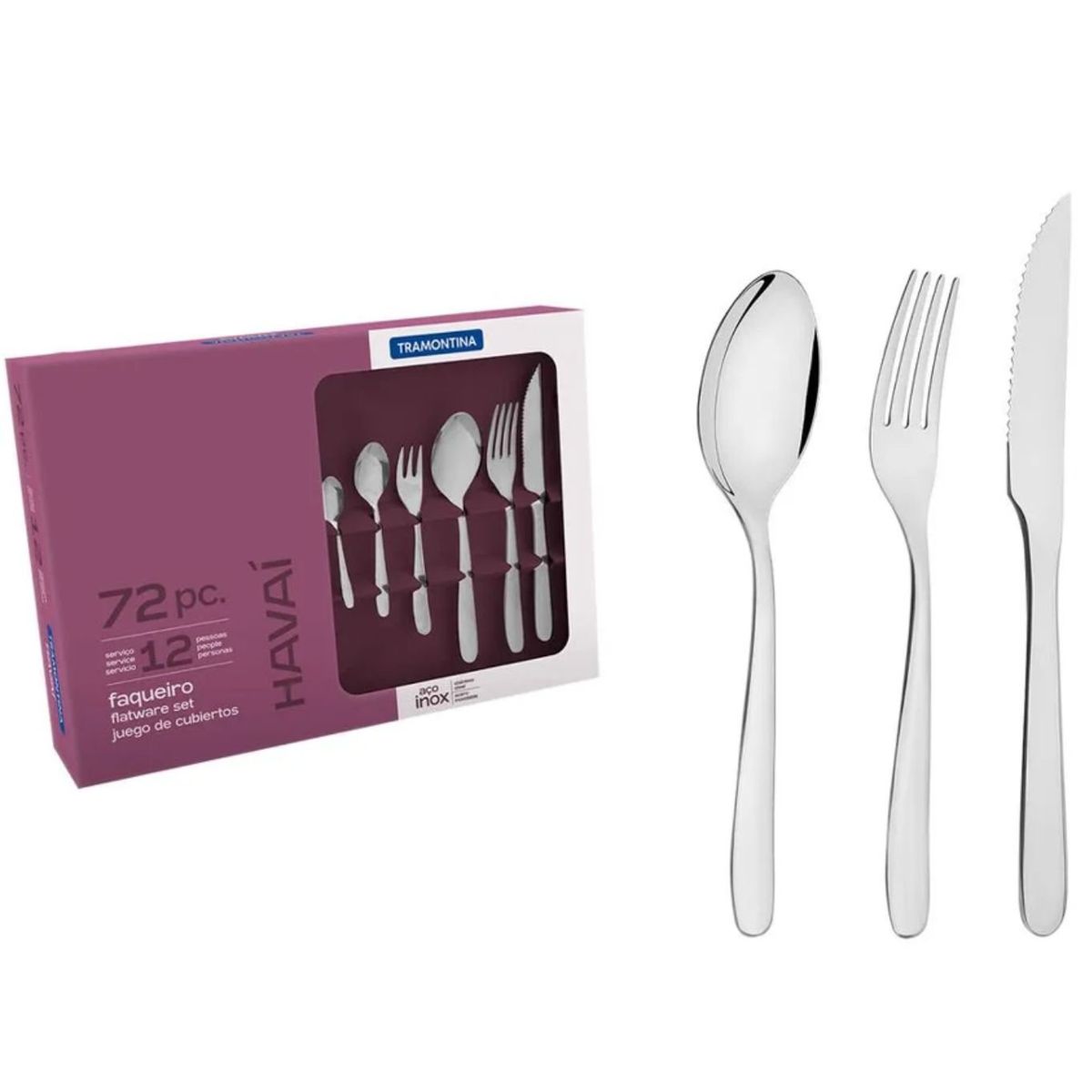 TRAMONTINA - Juego De Cubiertos 72Pzas Havai