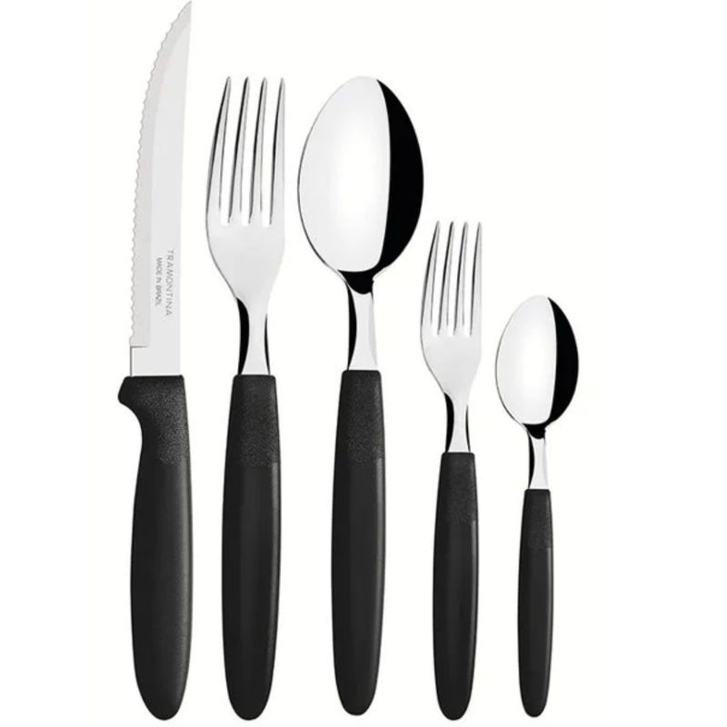 TRAMONTINA - Jgo De Cubiertos X30 Pzas Ipanema Negro