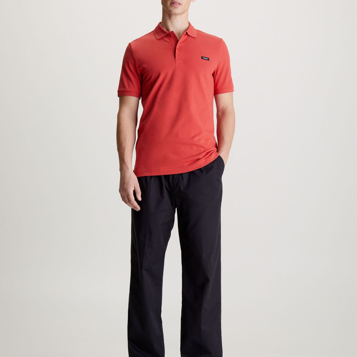 CALVIN KLEIN - POLO STRETCH PIQUE SLIM BUTTON POLO