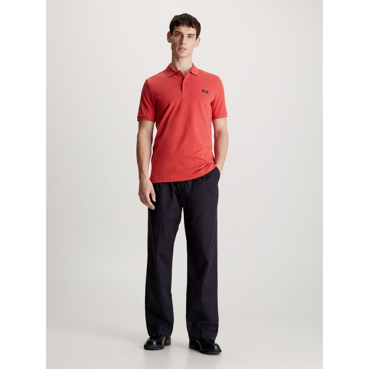 CALVIN KLEIN - POLO STRETCH PIQUE SLIM BUTTON POLO