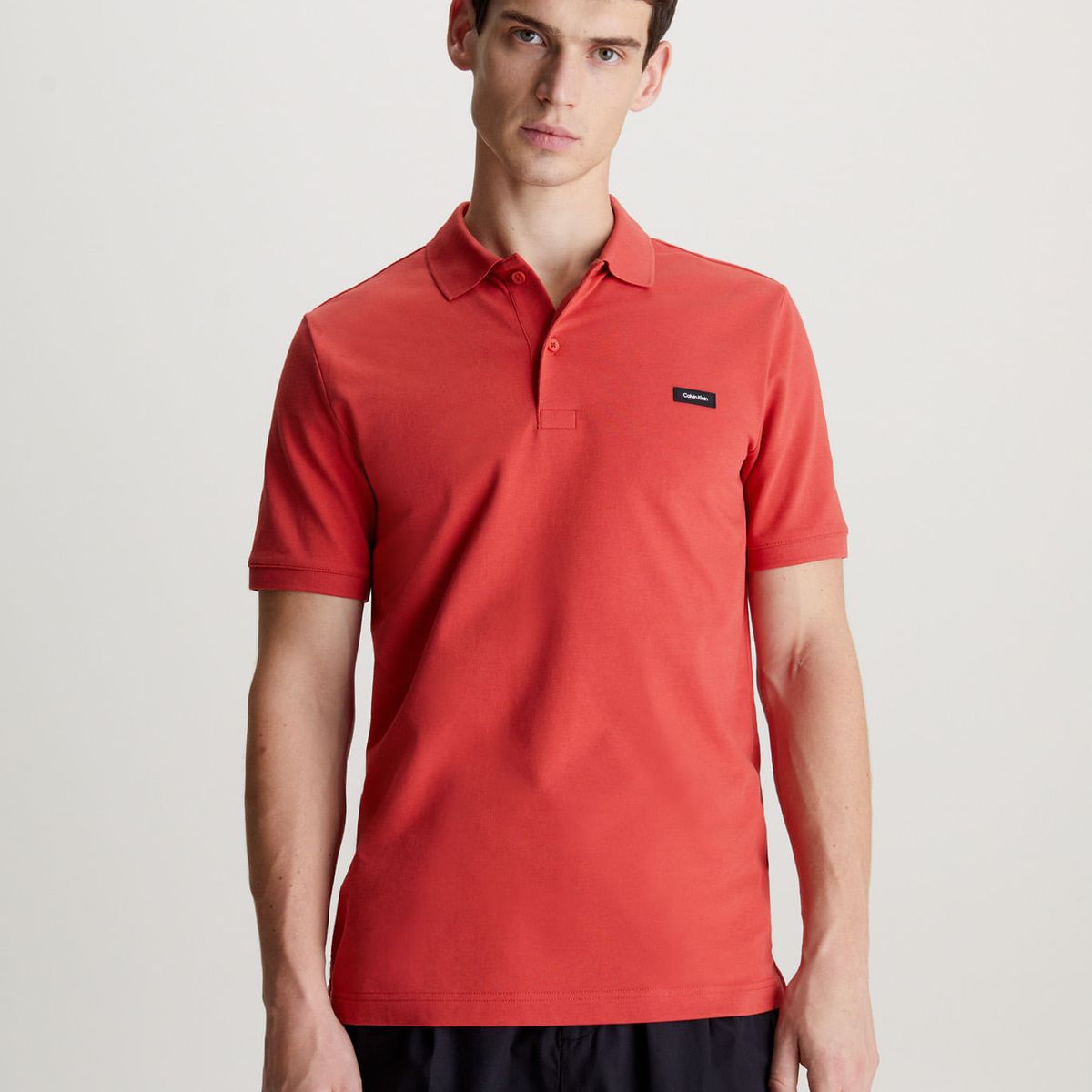 CALVIN KLEIN - POLO STRETCH PIQUE SLIM BUTTON POLO