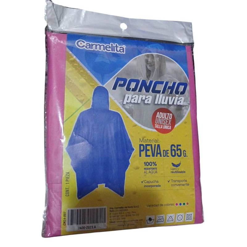 GENERICO - GENERICO-Poncho impermeable  para la lluvia-ROSADO