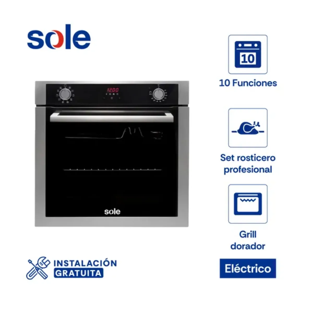 SOLE - Horno Eléctrico Empotrable Sole SOLHO012V2 73L