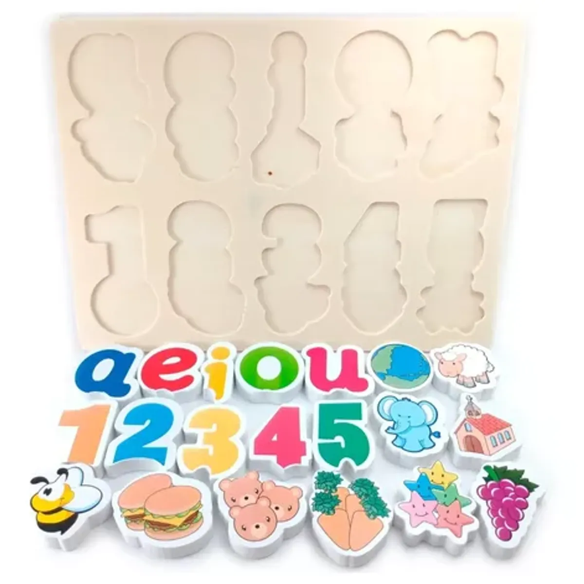 GENERICO - Vocales y Números  en Alto Relieve