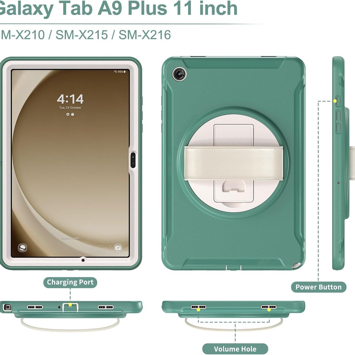 FUNDAANTIGOLPES - Funda Armor 360° para Tablet Samsung A9 Plus Verde
