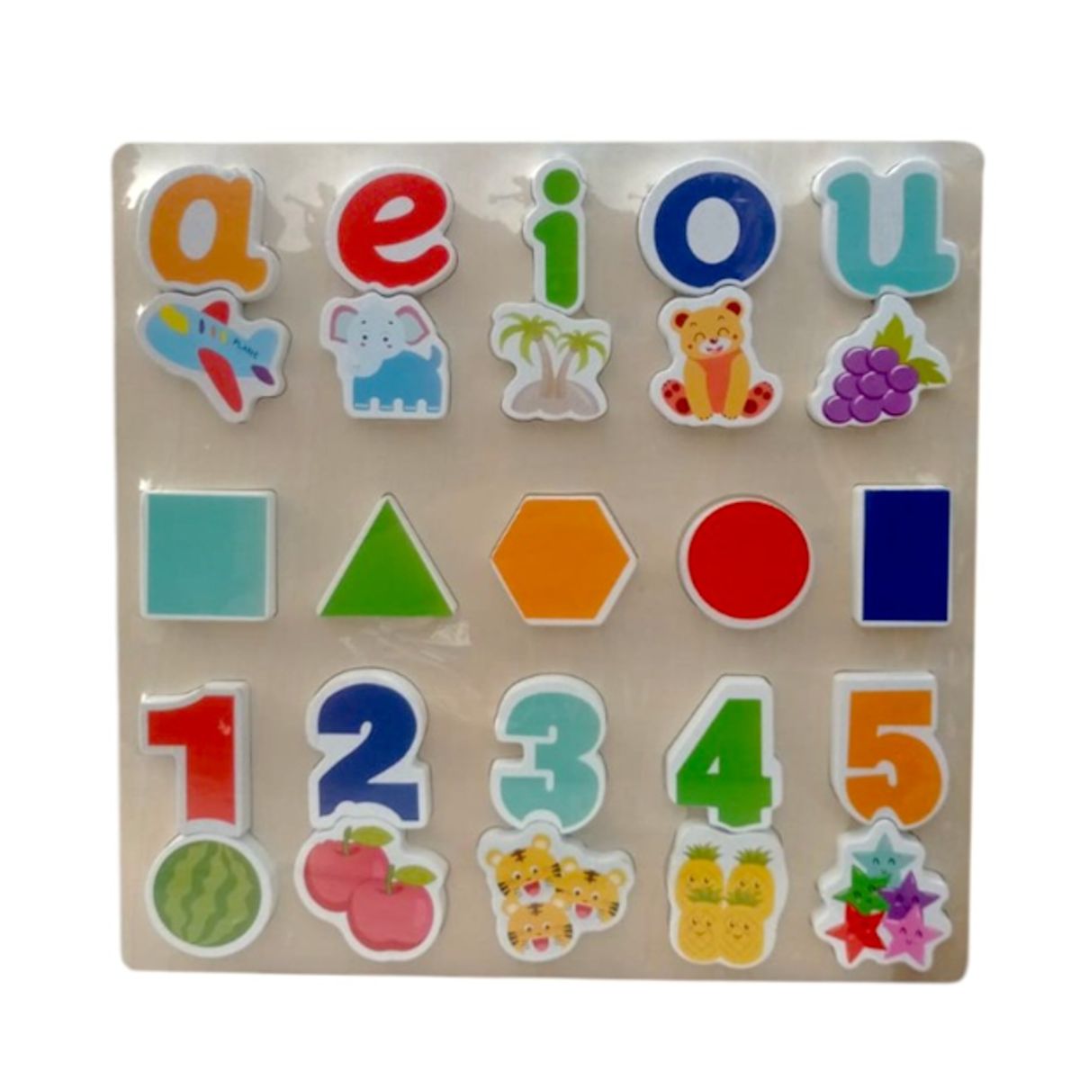 GENERICO - Vocales, Figuras Geométricas y Números  en Alto Relieve