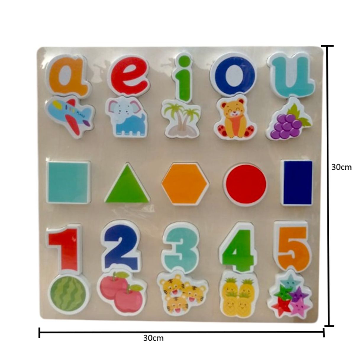 GENERICO - Vocales, Figuras Geométricas y Números  en Alto Relieve