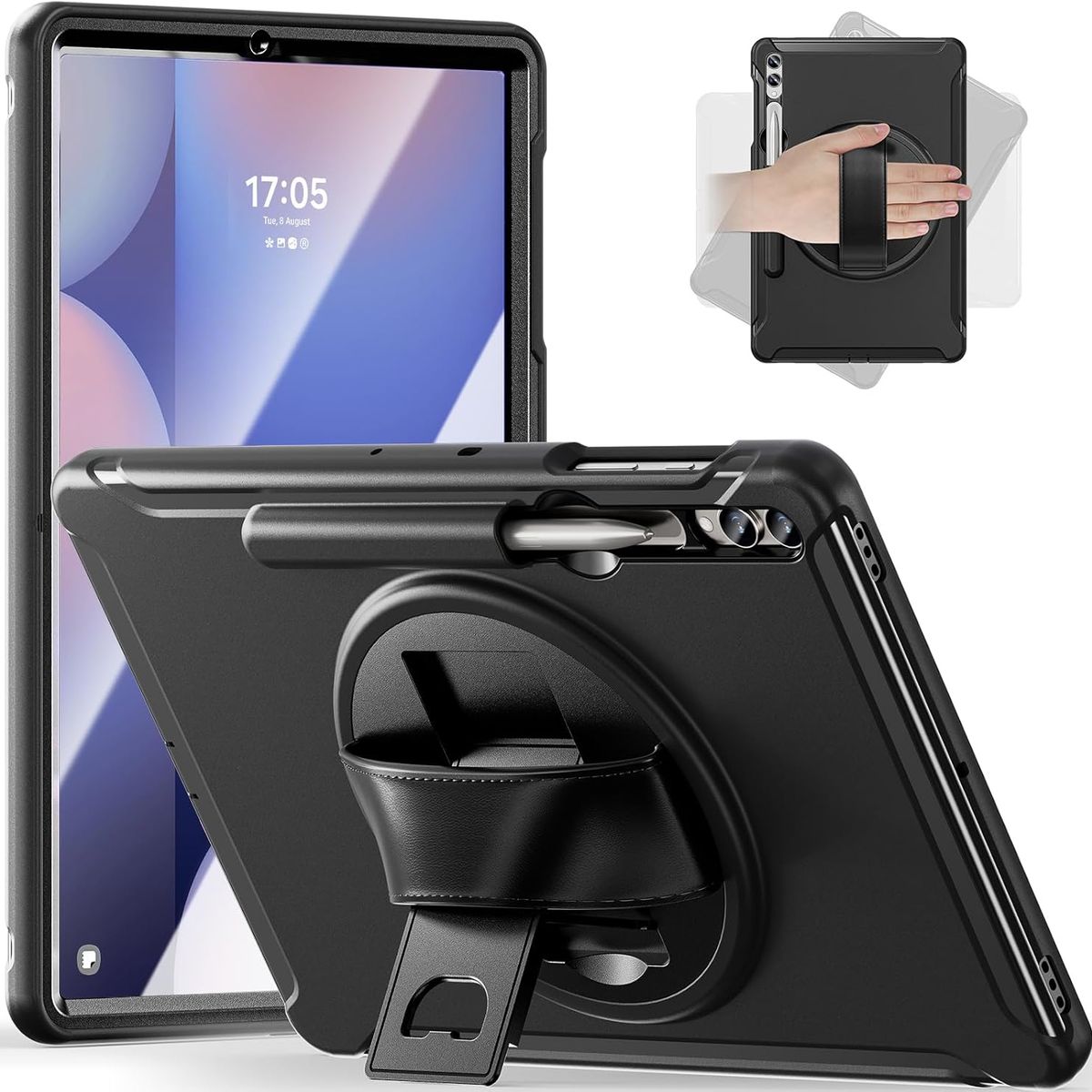 FUNDAANTIGOLPES - Funda Armor 360° para Tablet Samsung S9 Plus  S9 FE Plus Negro