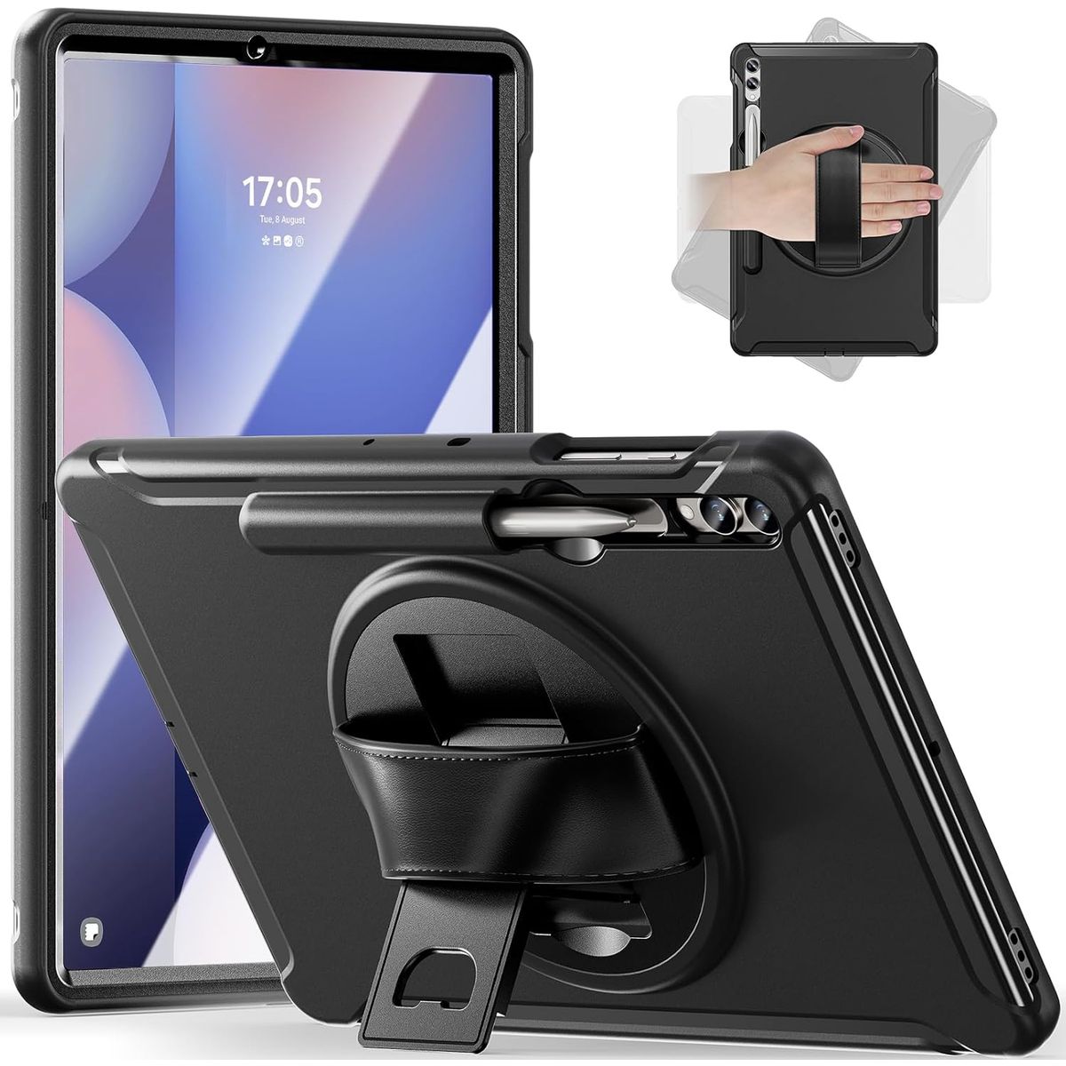 FUNDAANTIGOLPES - Funda Armor 360° para Tablet Samsung S9 Plus  S9 FE Plus Negro