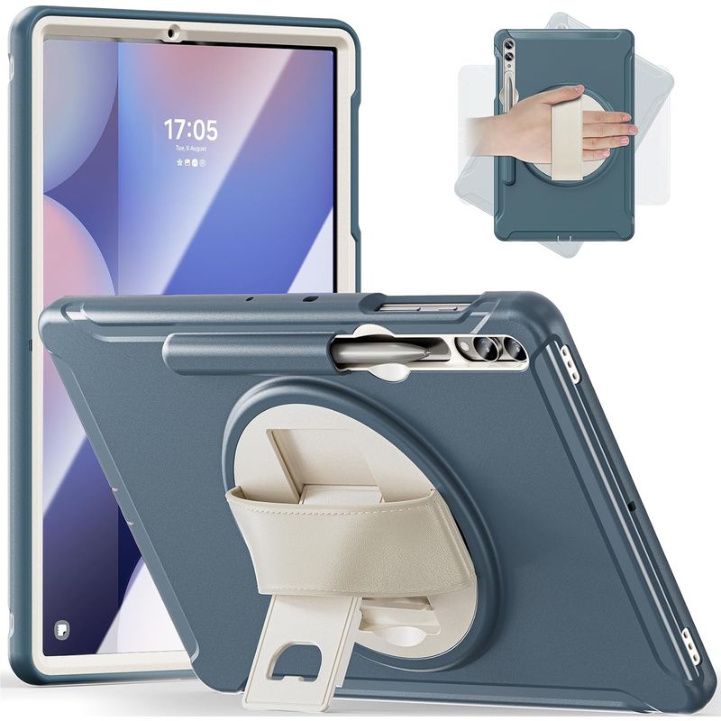 FUNDAANTIGOLPES - Funda Armor 360° para Tablet Samsung S9 Plus  S9 FE Plus Acero