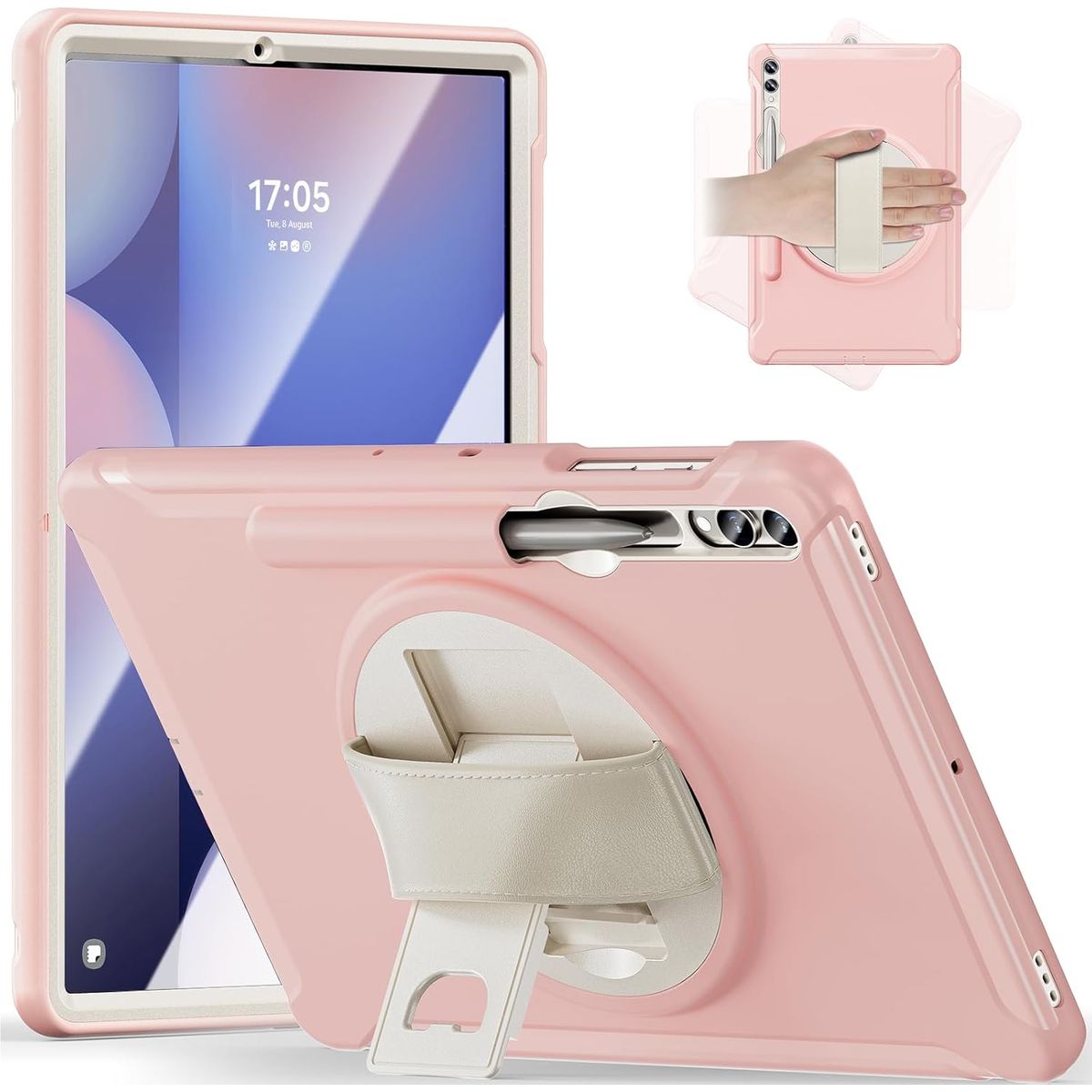 FUNDAANTIGOLPES - Funda Armor 360° para Tablet Samsung S9 Plus  S9 FE Plus Rosado