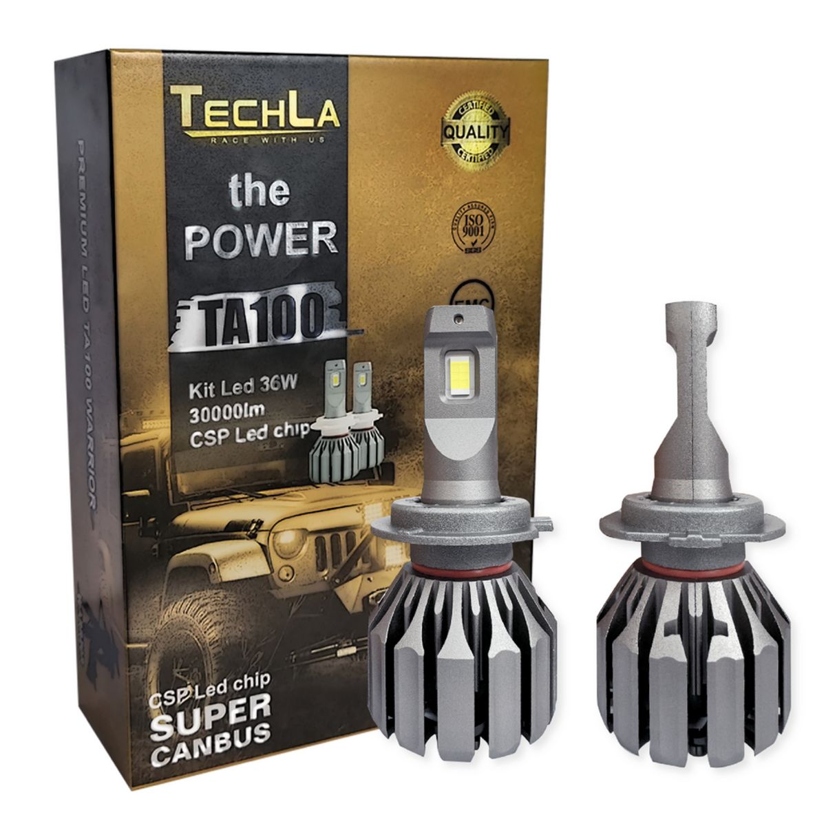 JET - Kit Focos Led TA100 Techla altas o bajas H7 30000lm