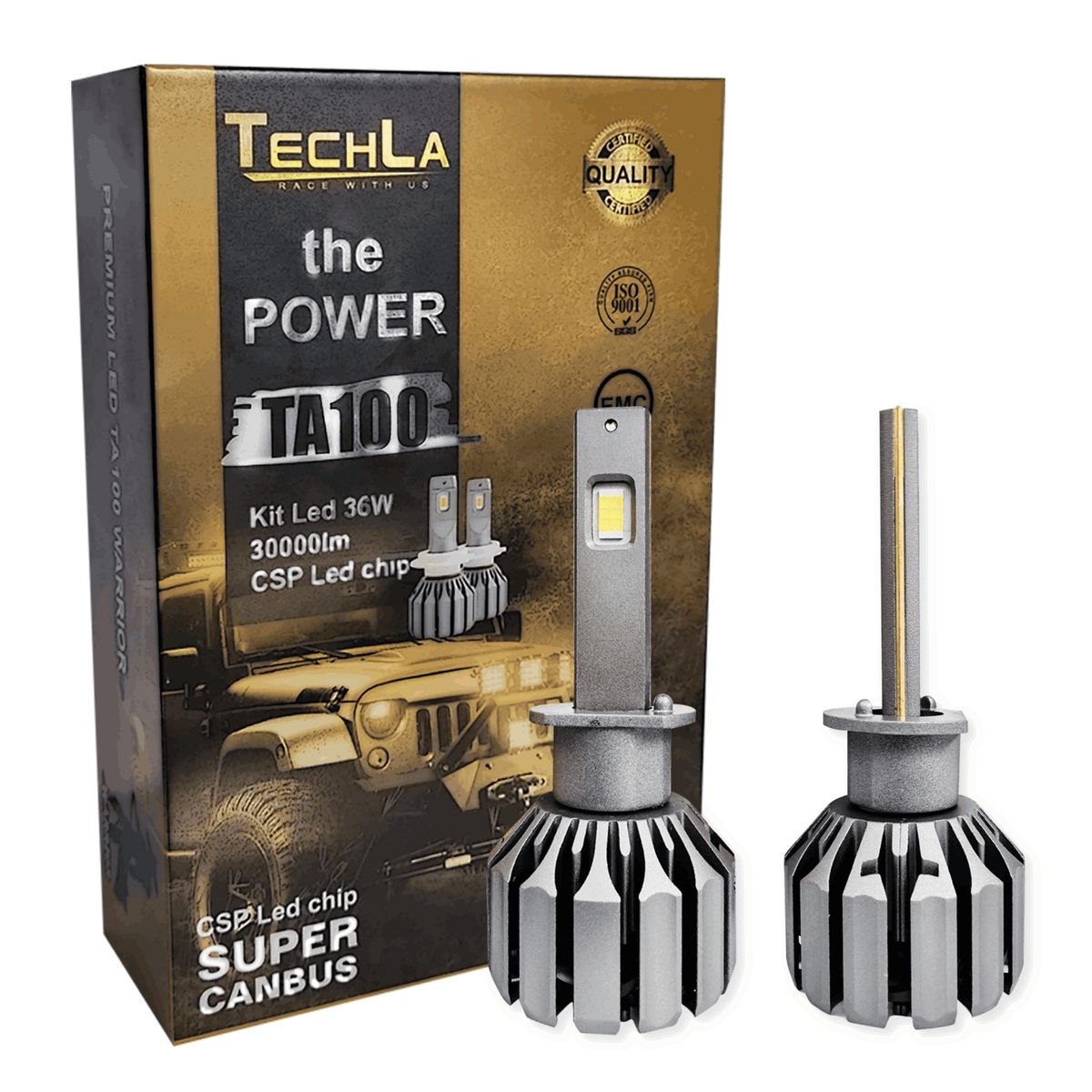 JET - Kit Focos Led TA100 Techla altas o bajas H1 30000lm