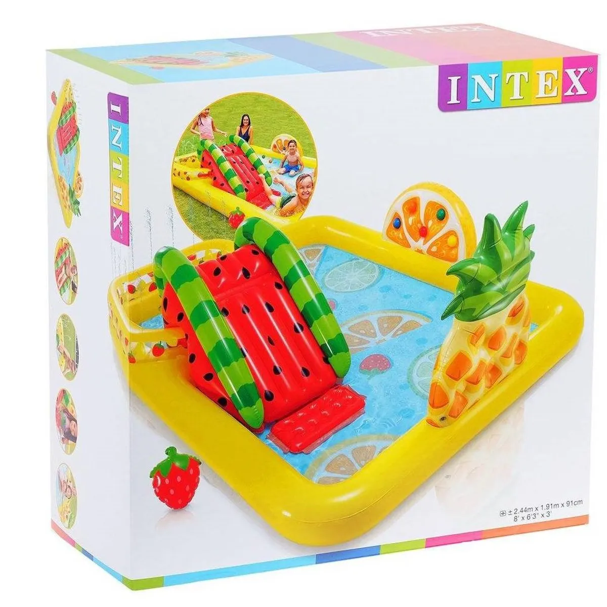 GENERICO - Piscina Inflable Centro de Juego con tobogán de frutas