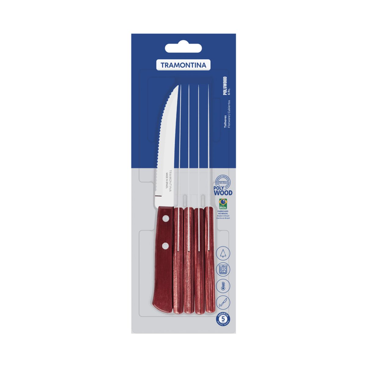 TRAMONTINA - Juego Cuchillos X 6 Para Asado Pollywood