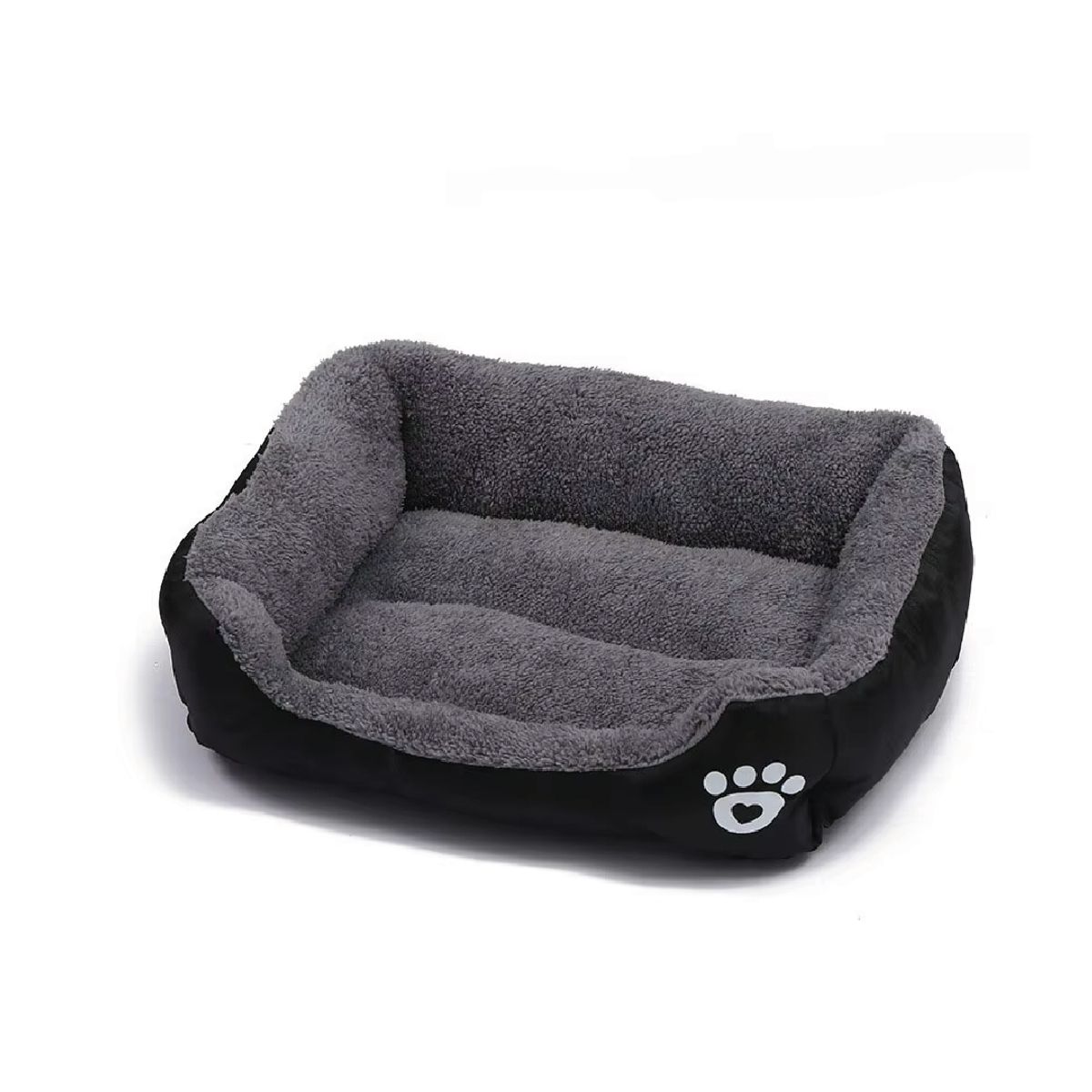 S&T - Cama Para Perros Antideslizante Rectangular Negro - Talla L