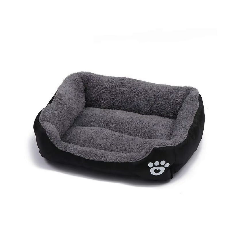 S&T - Cama Para Perros Antideslizante Rectangular Negro - Talla XL