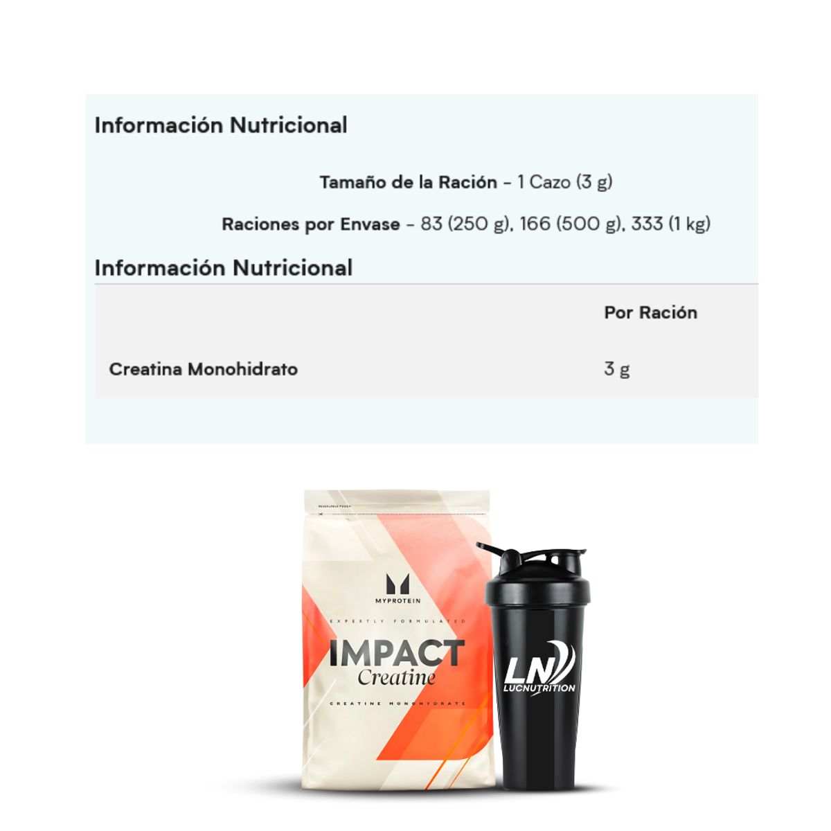 MYPROTEIN - Creatina Myprotein 1 Kg - Creatina Monohidratada Impact Creatine