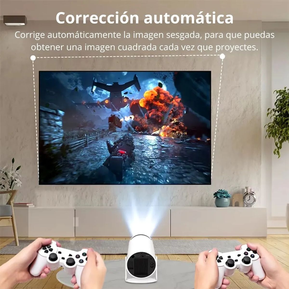 GENERICO - PROYECTOR CON JUEGOS  Y MANDOS DE CONTROL WIFI 4K UHD