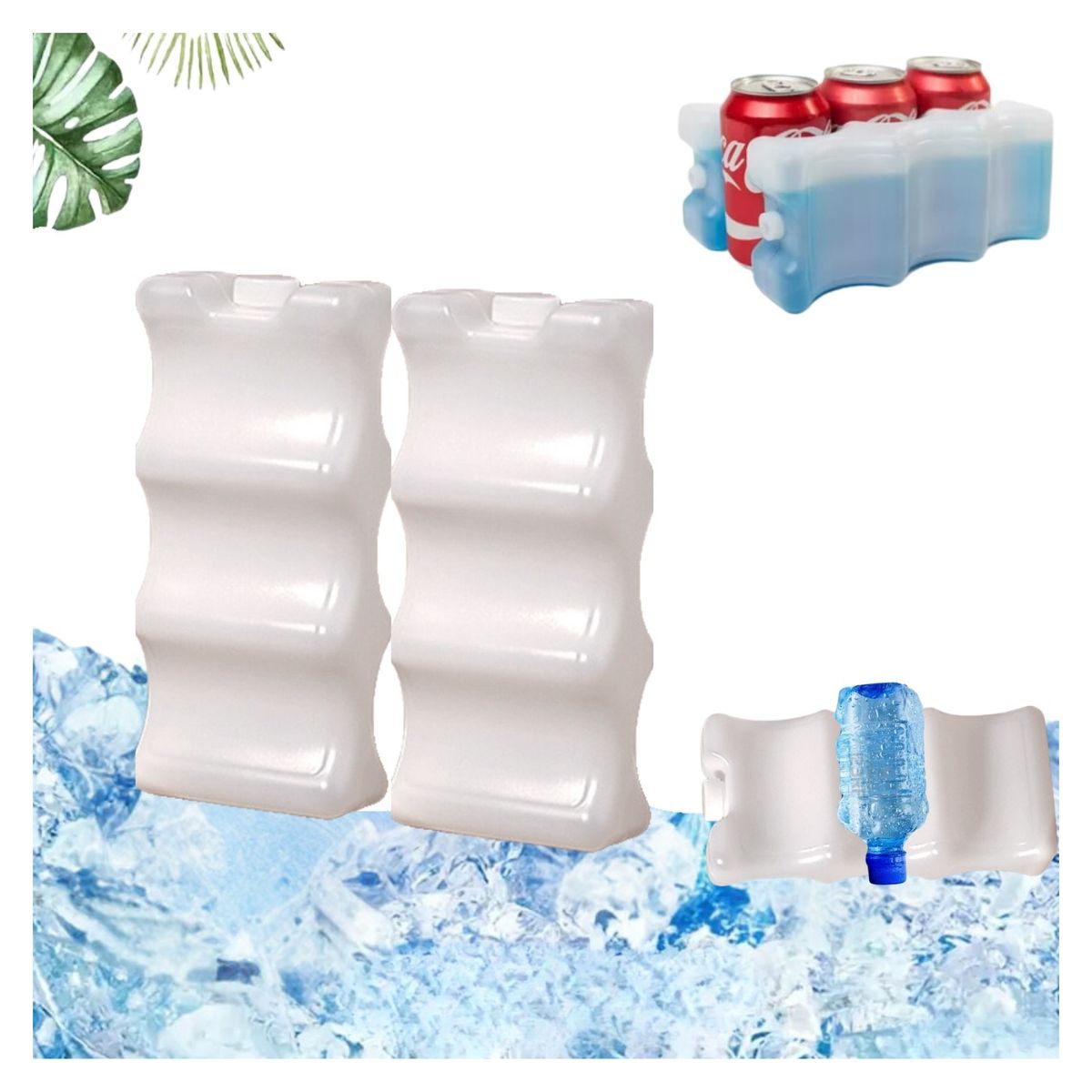 GENERICO - Bloques de Hielo con Gel para Botellas Bebidas 2Unidades