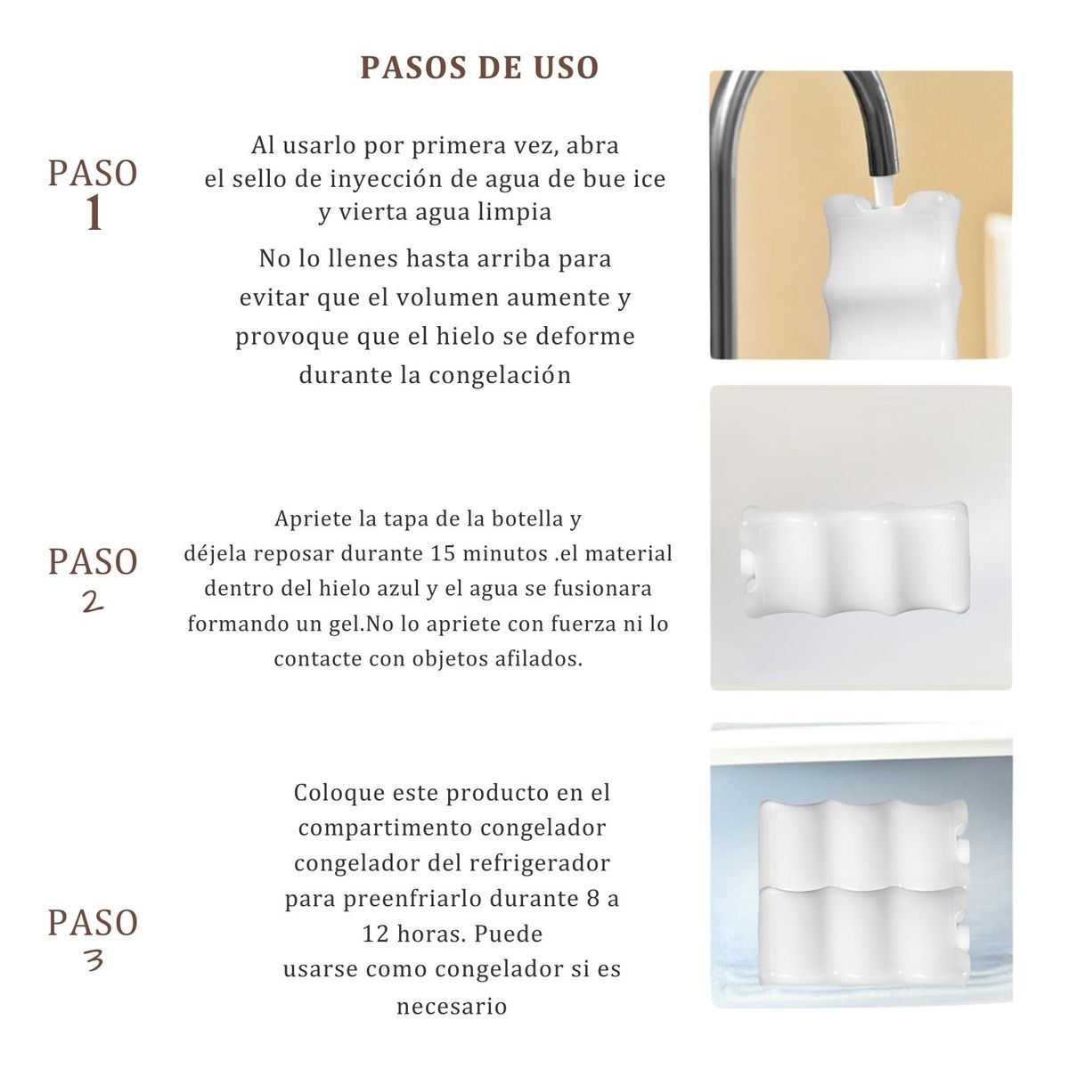 GENERICO - Bloques de Hielo con Gel para Botellas Bebidas 2Unidades